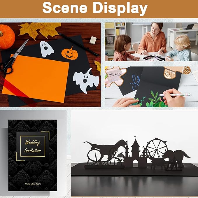 28 Sheets Black Cardstock 8.5 x 11 Printer Paper, 92lb Heavyweight Black Construction Paper Card Stock for DIY Cards, Scrapbooking, Greeting Cards, Invitations