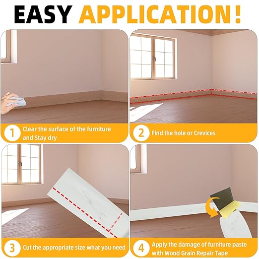 GSCIT Club Wood Grain Repair Tape, 2.4 inch X 100ft Self Adhesive Marble Grain Repair Patch for Tables, Chairs, Baseboards, Doors, Windows, Floors, Handicraft DIY.