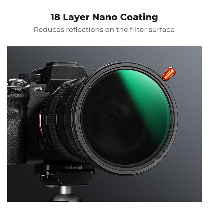K&F CONCEPT 67mm Black Diffusion Mist Effect 1/4 & Variable ND2-32 & Circular - Image 6