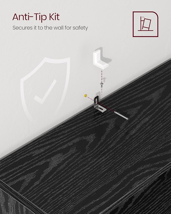 VASAGLE Custos Collection - Bookshelf, 4-Tier Bookcase, Book Shelf, Open Storage Shelf, 9.4 x 23.6 x 42.4 Inches, for Living Room, Home Office, Dinning Room, Ebony Black ULBC164T56