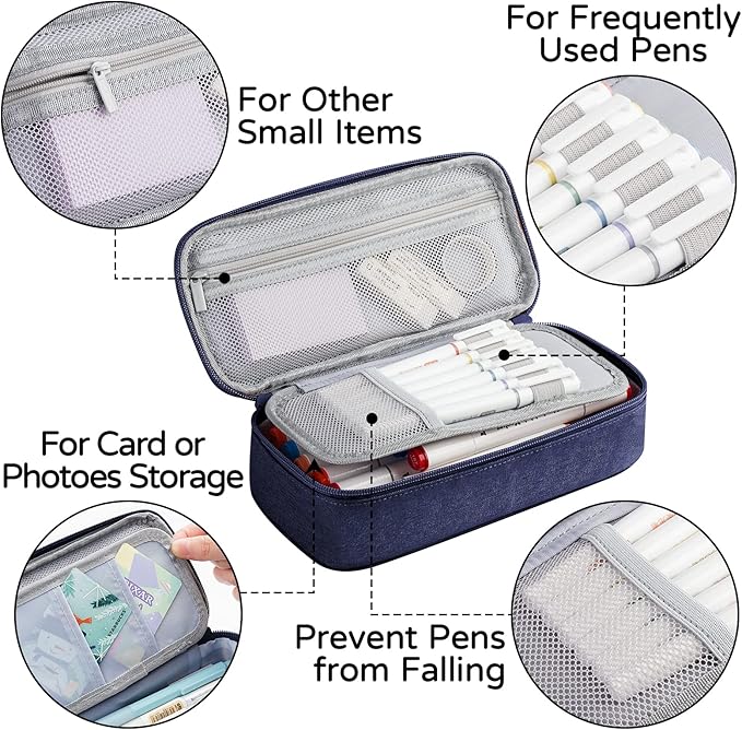 WEMATE Pencil Case, Large Storage Organizer for Stationery, Back - to - School Essential, Teacher Must - have, Big Pencil Pouch, Marker Case School Supplies for College & High School