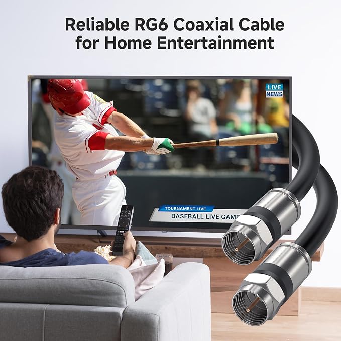 Cable Matters 2-Pack RG6 Coaxial Cable - 6ft - Image 2