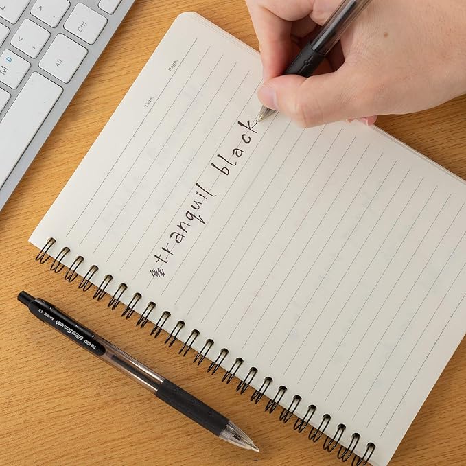 AIHAO Retractable Black Ballpoint Pen for Smooth Writing, Medium Point (1.0mm), Pack of 24, No Bleed Click Pens with Comfort Grip, Idea for Journaling, Planner, Note Taking