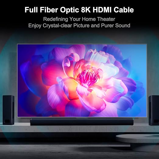 RUIPRO 8K Detachable Full Fiber Optic Armored HDMI 2.1 Cable 130FT, Ultra High - Image 8