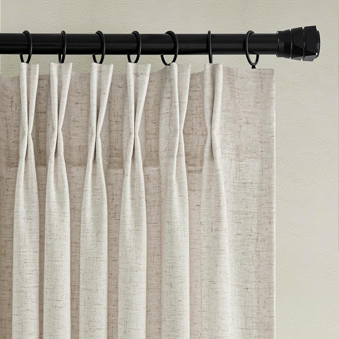 Memory Trained Pinch Pleated Curtains 132 Inches Long, Viral Linen Pinch Pleat - Image 10