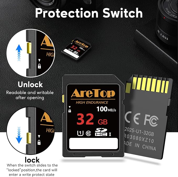 AreTop SD Card 32GB, 5 Pack UHS-I Class 10 SDHC Memory Card, 5 Pack 32GB Full - Image 6