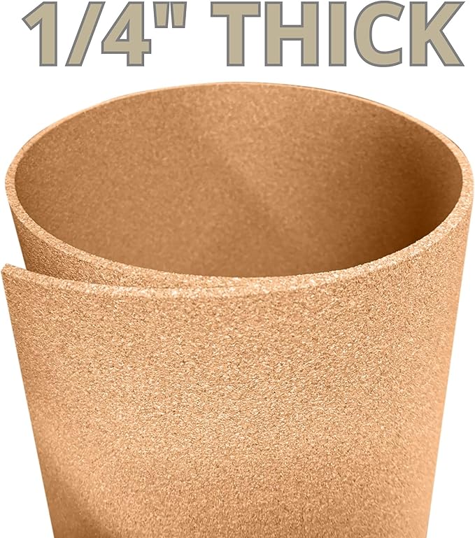 Manton Cork Premium Cork Roll - 3’ x 5’ x 1/4”, 100% Natural Facing Grade Material, Custom Cut Cork for Home, School, and Office Walls & Bulletin Boards