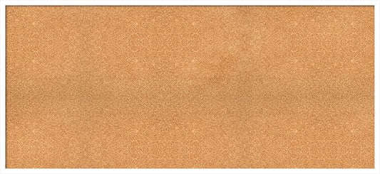 Amanti Art Natural Cork Board for Wall, 27x59 Vision Board with White Frame, Oversize Corkboard Office Decor for Home Organization, Modern Corkboard Pinboard to Display Items for Home Organization in
