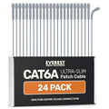 Everest Ultra Slim Cat6a Ethernet Patch Cables 2ft Gray by EverestMediaSolutions