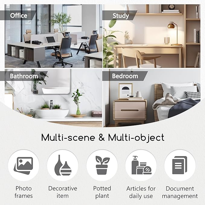 Jerry & Maggie Desktop Organizer Office Storage Rack Adjustable Wood Display Shelf Free Style Double H, Multi-Functional Mini Bookshelf for Desk Natural Stand (Violet)