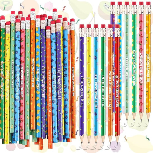 60 Pcs Scented Pencils Bulk for Kids Inspirational Motivational Cute Fun Fruit Wood Smelly Graphite Pencils with Erasers for School Classroom Office Students Girls Boys Gifts Supplies