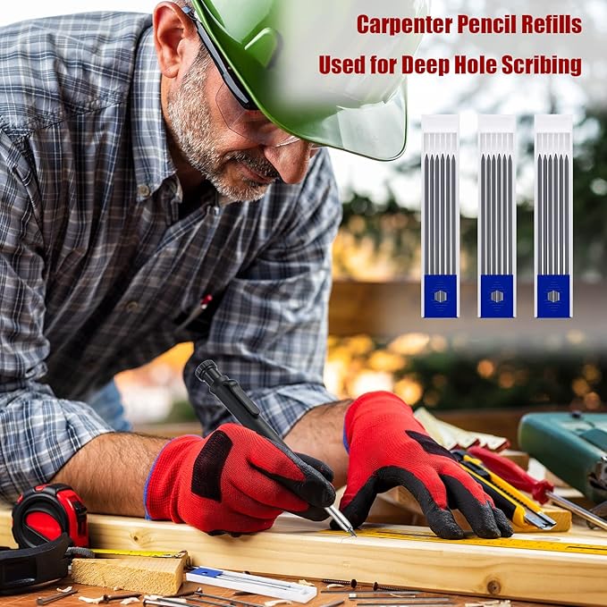 Zhehao 120 Pieces 2.8 mm Carpenter Pencils Refills HB Refill for Construction Pencils Refills Mechanical for Writing Drawing Drafting Woodworking Construction(Black)