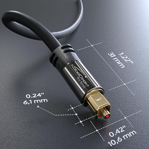 KabelDirekt TOSLINK – Optical Audio Cable – 25ft – Fiber Optic Cord, S/PDIF - Image 7