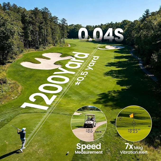 EENOUR Golf Range Finder with Slope, 1200 Yards Golf Rangefinder, Laser - Image 3