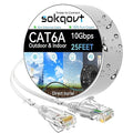 Cat6a Ethernet Cable Slim 25ft Outdoor&Indoor, 28AWG Pure Copper Cat6 Internet by Unknown