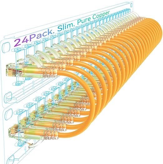 Sokqovt Cat6a Patch Cables Slim 2ft, Flexible Ethernet Cable 10G 550MHZ by Unknown