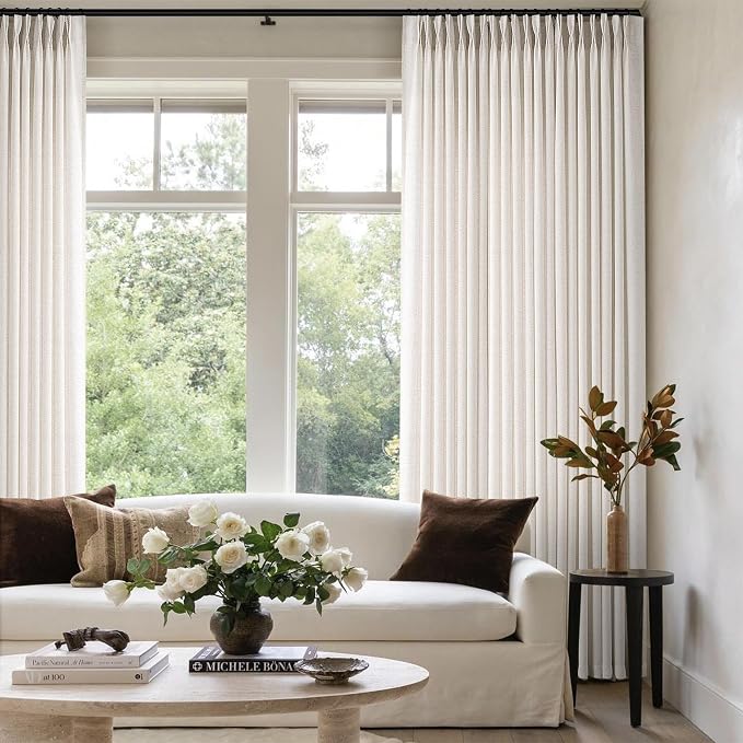 Memory Trained Pinch Pleated Curtains 63 Inches Long, Viral Linen Pinch Pleat - Image 5