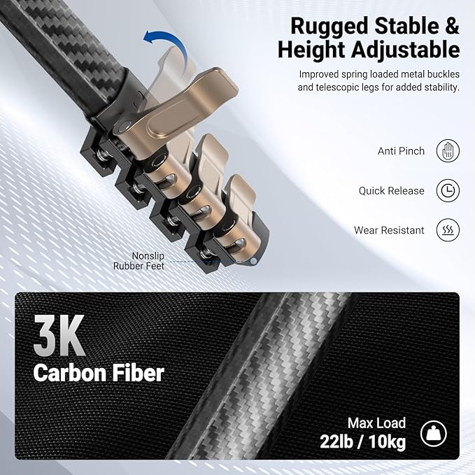 NEEWER LITETRIP Carbon Fiber Travel Tripod - Image 4