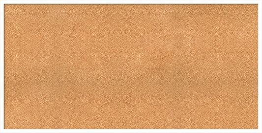 Amanti Art Natural Cork Board for Wall, 29x57 Vision Board with White Frame, Oversize Corkboard Office Decor for Home Organization, Modern Corkboard Pinboard to Display Items for Home Organization in