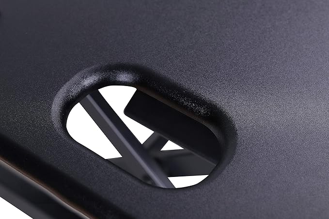 Rocelco 46" Standing Desk Converter with AC USB Charger and Dual Monitor Stand - Height Adjustable Three Screen Riser Computer Workstation - Sliding Keyboard Tray - Black (R DADRB-46-ACUSB-DM3)