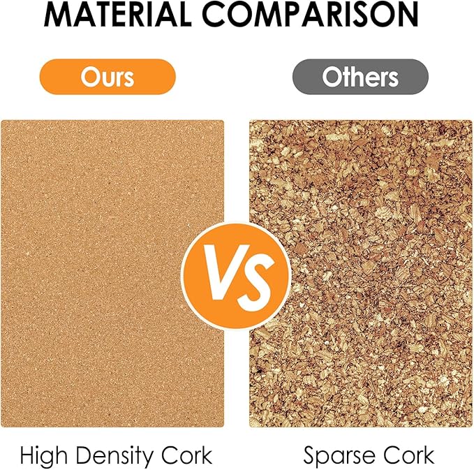 MaxGear Large Cork Board for Wall 48" x 24", 8 Pack Cork Board Tiles with 20 Pushpins & Safe Removable Adhesive Tabs, 12" x 12" Corkboards for Office, School, Home