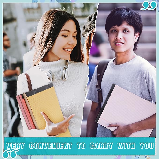 Fuutreo 8 Pcs 8.5'' x 11'' Colored Legal Pad Writing Pads Narrow Ruled 50 Sheets Per Notepad Perforated Writing Notepad Office Supplies for College Office Business (Candy Color)