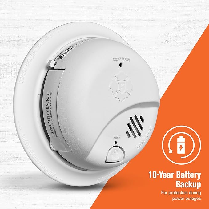 First Alert BRK Smoke Alarm, Interconnect Hardwire Detector - Image 2