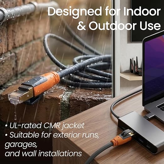 Cat 8 Ethernet Cable 25ft, High Speed LAN Cables 40Gbps 2000MHz Shielded - Image 10