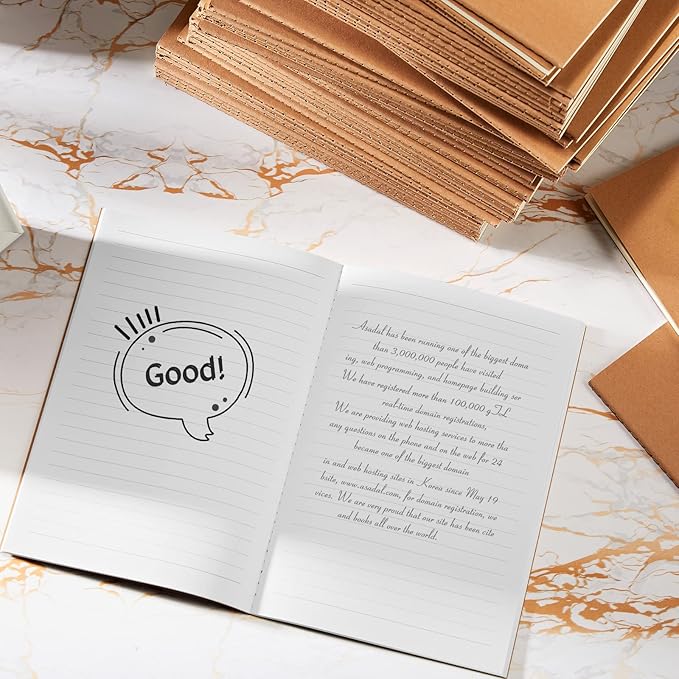 100 Pcs Kraft Notebook Journals 5.5 Inch x 8.3 Inch A5 Softcover Notebooks Bulk for Writing Sketch Office Notepad with 60 Pages 30 Sheets (Multicolor,Lined)(Black, Brown,Lined)