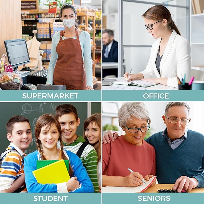 OSALO 12 Digits Desktop Calculator Extra Large LCD Display with VAT Tax Big Button, Dual Solar Power and Battery, Basic Calculator for Office, Home, School (DJ-120D Deep Blue)