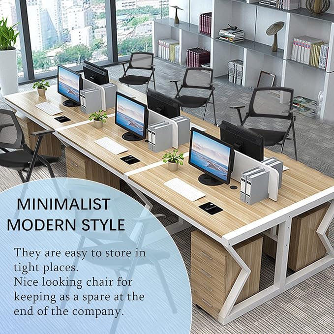 12 Pack Executive Office Chairs with Caster Adjustable Armrest Ergonomic Mid-Back Breathable Mesh Foldable Conference Reception Chair Set for Home School Waiting Room