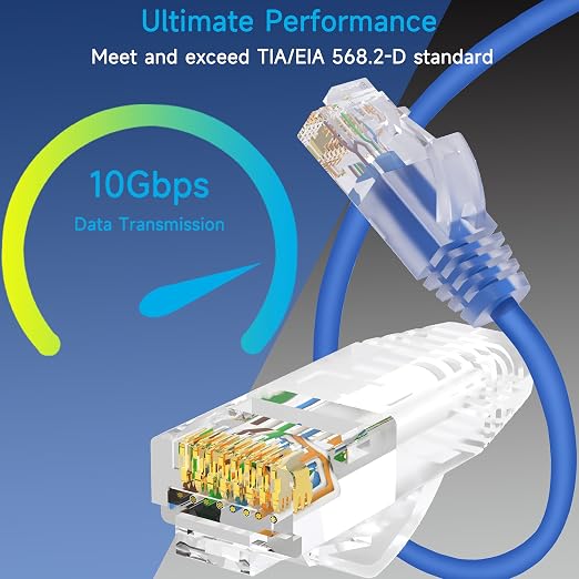 Cat6a Slim Ethernet Patch Cable 5 ft, Cat6a Patch Cable - Image 2
