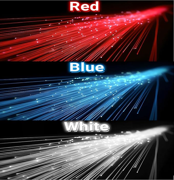 36 Pack Red Blue White Glow Sticks Light Up Fiber Optic Stick Glow Wands Bulk - Image 3