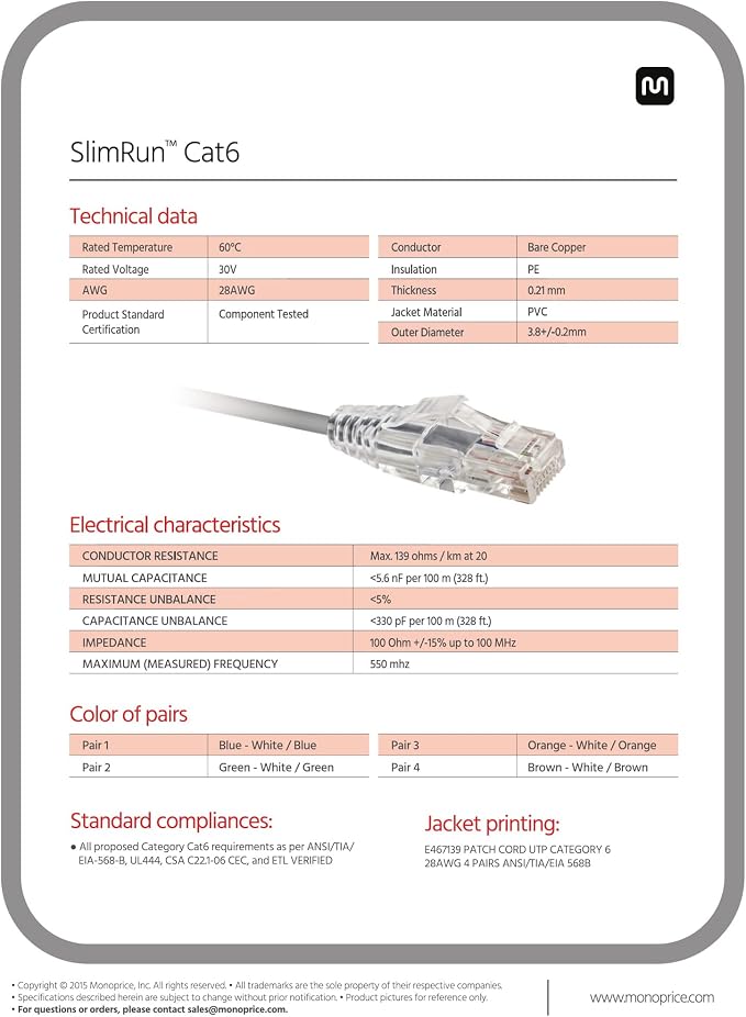 Monoprice Cat6 Ethernet Patch Cable - Image 7