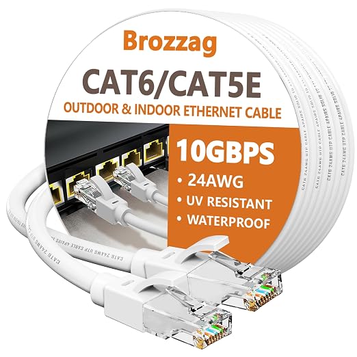 Ethernet Cable 150ft For Cat6/Cat5E, 10Gbps Compatible by Brozzag