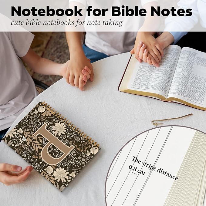 Initial P Personalized Journal Notebook, Boho Floral Journaling Notebooks for Women Girls, Costom Monogrammed Gifts for Women Mom Girls Friends, Letter Spiral Notebook, 5.5x8.3