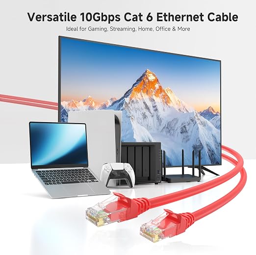 Cable Matters 10Gbps 5-Pack Snagless Cat 6 Ethernet Cable - 5ft - Image 2