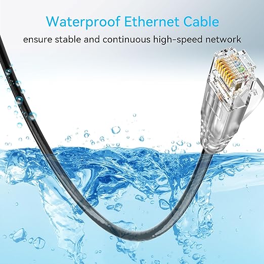 Cat6a Ethernet Cable Slim 100ft Outdoor&Indoor, 28AWG Pure Copper Cat6 Internet - Image 6