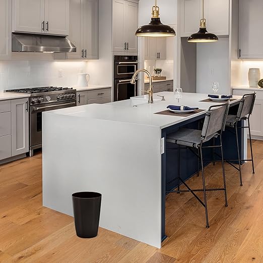 HOLDN’ STORAGE Small Trash Can - 1.58 Gallon Open Top Waste Bin, Compact Waste Can Perfect for Bathroom, Kitchen, Office, Dorm - Durable Garbage Can - Metallic Brown