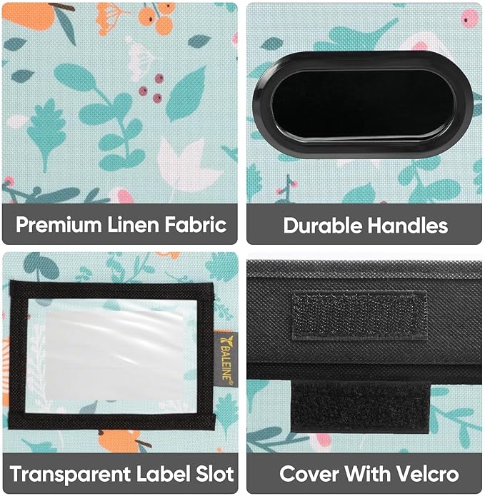 BALEINE File Organizer Box with Lid, Collapsible File Folder Organizer with Plastic Slide, Hanging File Folder Box for Office Document Storage (1 Pack, Spring Stroll)