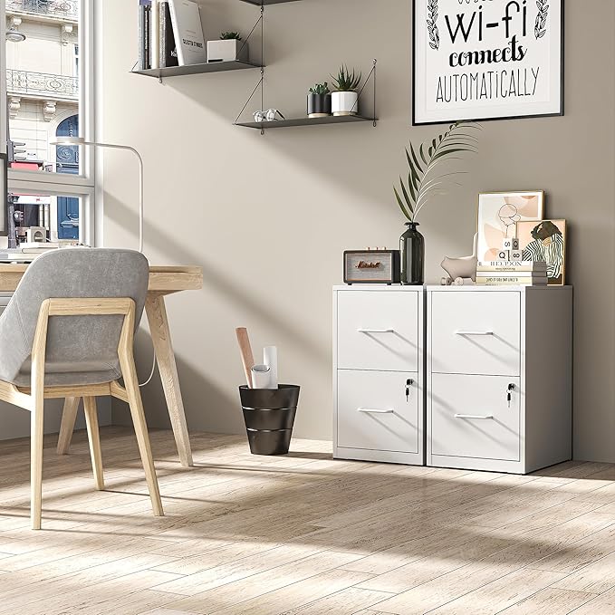 Metal File Cabinet with Drawer Heavy Duty Home Office Steel Vertical Filing Lockable Cabinets for Legal/Letter Size,Assembly Required