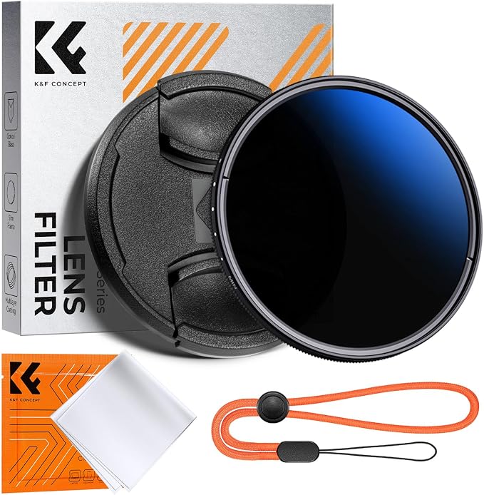 K&F CONCEPT 37mm Variable ND Camera Lens Filter ND2-ND400 + Filter Cap + by KFCONCEPT