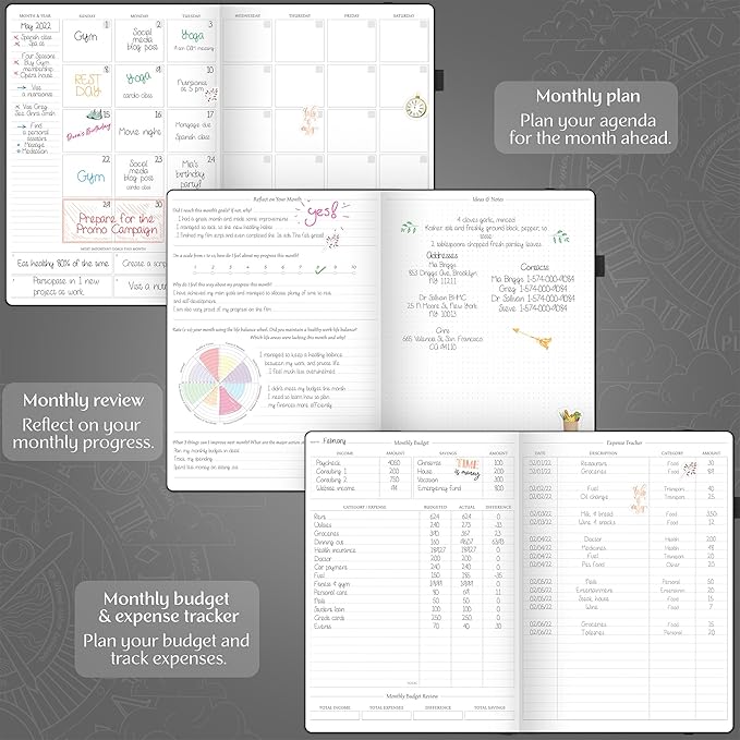 Legend Planner PRO Premium – Large Undated Weekly, Monthly & Budget Planner with Habit Tracker – Life Organizer for Time & Task Management, Goal Setting & Productivity – A4 Size (Black, New Cover)