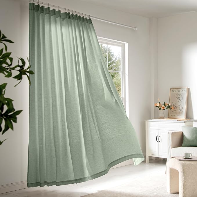 Memory Trained Pinch Pleated Curtains 90 Inches Long, Viral Linen Pinch Pleat - Image 2
