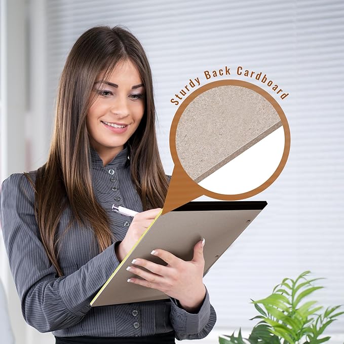 HAUTOCO 8.5 x 11 Legal Pads 2 Pack Yellow Wide Ruled Lined Writing Note Pads Perforated Notepad, 30 Sheets Per Notepad, 3-Hole Punched Paper for School, Office