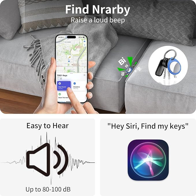 Air Tracker Tags-4 Pack Blue, 5.3 Bluetooth Tracker Work - Image 3