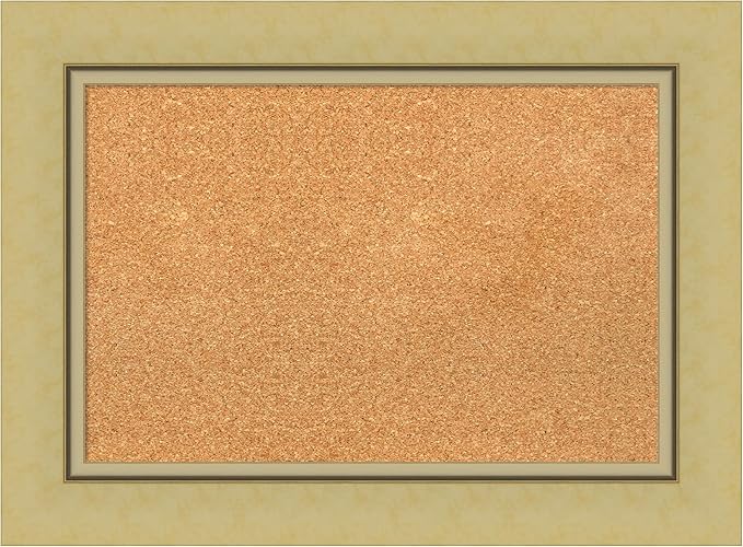 Amanti Art Natural Cork Board for Wall, 22x30 Vision Board with Gold Frame, Medium Corkboard Office Decor for Home Organization, Casual Corkboard Pinboard to Display Items for Home Organization in