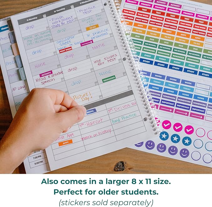 Order Out Of Chaos 2025-2026 Academic Planner, Daily, Weekly & Monthly Time Management School Agenda, Size 8.5x8.25 (Berry Blue)