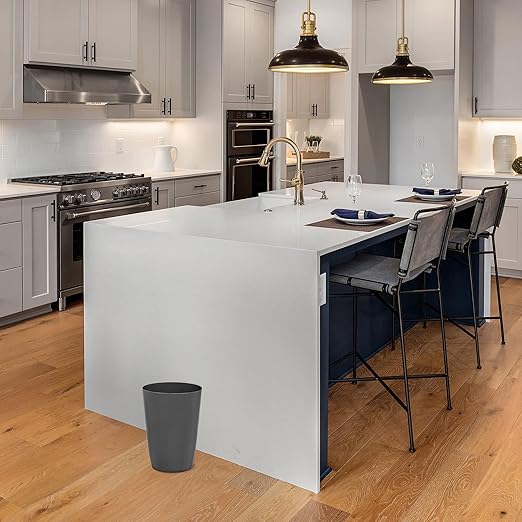 HOLDN’ STORAGE Small Trash Can - 1.58 Gallon Open Top Waste Bin, Compact Waste Can Perfect for Bathroom, Kitchen, Office, Dorm - Durable Garbage Can - Grey