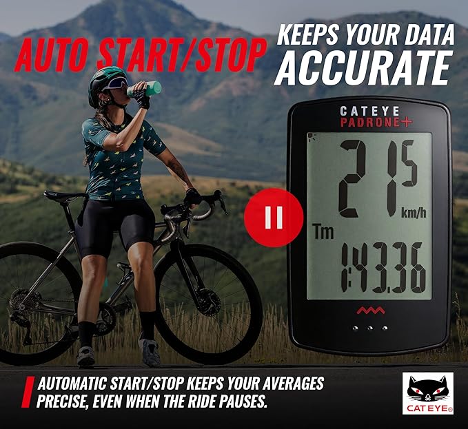 CATEYE Padrone Plus Bike Computer – Oversized Display Cyclocomputer, Wireless - Image 6